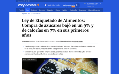 [PRENSA] Cooperativa: Compra de azúcares bajó en un 9% en primeros años de la Ley de Etiquetado de Alimentos