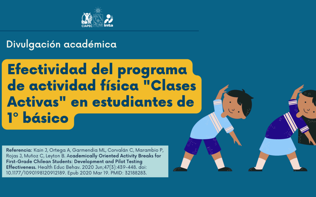 [DIVULGACIÓN] Efectividad del programa de actividad física “Clases Activas” en estudiantes de 1º básico